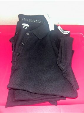 Girls Old Navy Black Short-Sleeve Polo style uniform shirt